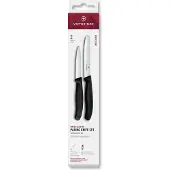 Victorinox Swiss Classic, Gemüsemesser-Set, 2-teilig, gerade/Welle, schwarz, Box