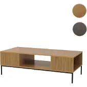 Mendler Couchtisch HWC-O39, Tisch Sofatisch Beistelltisch Ablage, Melamin MDF 39x120x60cm natur