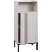 Mendler Kommode MCW-O42, Badezimmerkommode Badschrank Schrank mit 1 Tür, 3 Staufächer, MDF Melamin 98x39x30cm Holzoptik beige
