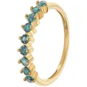 Trendor 28982 Damenring Gold 333/8K mit Dunkelblauen Zirkonias