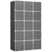 HOMCOM - DIY Kleiderschrank - B111 x T47 x H183 cm - schwarz