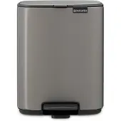 Brabantia Bo Pedaleimer 7L, Kunststoff-Inneneimer - Platinum