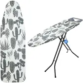 Kadax Brettbezug 132 x 48 cm zum Bügeln, dehnbare Rückseite, Kakteen