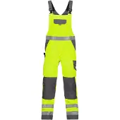Dassy Toulouse Warnschutz Latzhose mit Kniepolstertaschen - neongelb/zementgrau - 46-5cm