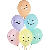 Party Deco Luftballons 30 cm, Gesichter, Mix (1 Pck