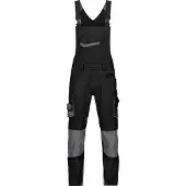 Dassy Voltic Latzhose mit Kniepolstertaschen - schwarz/anthrazitgrau - 56+5cm
