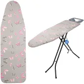 Kadax Brettbezug 148 x 52 cm zum Bügeln, dehnbare Rückseite, Schmetterlinge
