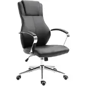SVITA MELLOW Bürostuhl Drehstuhl Chefsessel Armlehnen hochwertig verchromt Kunstleder in schwarz Höhenverstellung