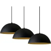 Bamyum Pendelleuchte I Lipeo I 3x Metall Lampen Schwarz Hängelampe