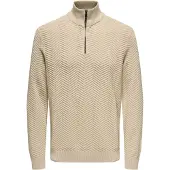 Only & Sons Mace Herringbone Knit Half Zip Pullover Heren XXL