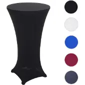 Mendler Set Stehtisch + Stehtischhusse HWC-J30, Bistrotisch Tischhusse, klappbar höhenverstellbar Ø 60cm Husse schwarz