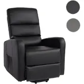 Mendler Fernsehsessel HWC-K62, Sessel Relaxsessel TV-Sessel Liege, Liegefunktion Aufstehhilfe, Metall Kunstleder schwarz
