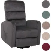 Mendler Fernsehsessel HWC-K62, Sessel Relaxsessel TV-Sessel, Liegefunktion Aufstehhilfe elektrisch, Metall Chenille dunkelgrau