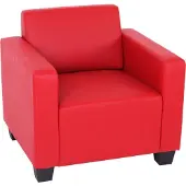 Mendler Modular Sessel Loungesessel Lyon, Kunstleder rot
