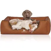 Knuffelwuff Hundebett Henderson aus marmoriertem Kunstleder XL 105 x 75cm Rusty