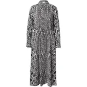 Comma Hemdblusenkleid, Sommerkleid mit Eingrifftaschen und All-over-Print, Gr. 38 - N-Gr, BLACK/BEIGE, , 28833123-38 N-Gr