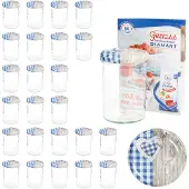 MamboCat 25 Sturzgläser 435 ml Deckel Herz Holz blaukariert Einmachglas Einweckglas Glas