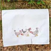 Vervaco Stempel-Kreuzstich-Set von , Tischdecke "Hühner", 46x71 cm