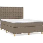 Syfax Boxspringbett mit Matratze Taupe 140x200 cm Stoff