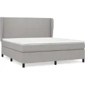 Syfax Boxspringbett mit Matratze Hellgrau 160x200 cm Stoff