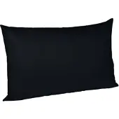 Fleuresse Uni Interlock Jersey Bettwäsche Colours Kissenbezug einzeln 40x60 cm | schwarz - schwarz