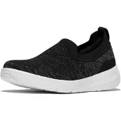 FitFlop Damen Super Q Strick Slip On Sneaker Schwarz/Silvereen