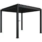 Juskys Lamellendach Tahiti 3x3 m - Stahl Pergola stabil & wetterfest - Anthrazit