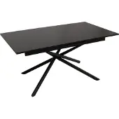 Mendler Esszimmertisch MCW-O57, Ausziehtisch Esstisch, Eisen MDF ausziehbar 160-200x90cm Stein-Optik schwarz