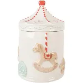 Clayre & Eef Vorratsglas Ø 15x22 cm Weiß Braun Keramik