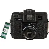 Holga 120GCFN Set black, inkl. B+W Film+ Batterie, Rollfilm-Kamera mit Blitz