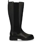 No Stress Schwarze Lederstiefel mit Elastikeinsatz | Größe 41