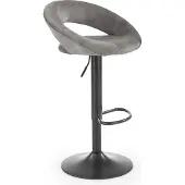 Halmar Barhocker grau Velours Stahl 48cm x 53cm x 100cm