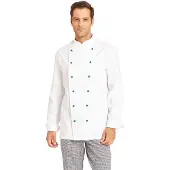 Leiber Kochjacke, Herren, Baumwolle, weiß 12/2840/01-58 , Größe: 58
