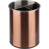 Aps 11748 Besteckbehälter, drehbar, Ø 13 cm, Höhe 16,5 cm, möbelschonende Unterseite, herausnehmbarer Einteiler (3 Fächer), Edelstahl, schwarz