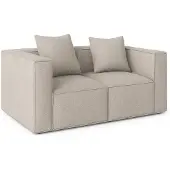 Ebuy24 Box 2-Sitzer Sofa, 2 Dekokissen hellgrau.