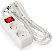 EDM 2 Steckdosen Mit Schalter Mehrfachsteckdose 3 M Weiß One Size / EU Plug Weiß One Size