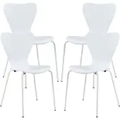 En.casa Esszimmerstuhl ‘Essunga’ 4er Set Holz Metall 80 x 48 x 46 cm Weiß