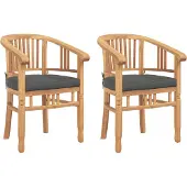 vidaXL Stuhl 2 stk. Braun Massivholz Teak