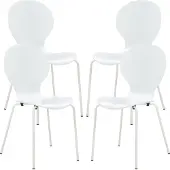 En.casa Esszimmerstuhl ‘Etne’ 4er Set Holz Metall 85 x 48 x 50 cm Weiß