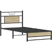 vidaXL Bettgestell ohne Matratze Sonoma-Eiche 90x200 cm Holzwerkstoff