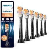 Philips Premium All-in-One HX9096/88 Bürstenköpfe (6er-Pack), 6 Stück(e), Schwarz, 3 Monat( e), Weich, 62000 Bewegungen pro Minute,