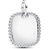 Pandora 394009C01 Anhänger Silber Eckige Gravurplatte