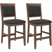 vidaXL Barhocker mit Kissen 2 Stk. Braun Massivholz Gummibaum