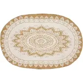 vidaXL Bereichsteppiche Floral Natur mit weißem Druck 152 x 245 cm