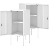 En.casa Nachtschrank Hausjärvi 2er Set Türgriff rechts und links Weiss