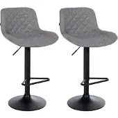 CLP 2er Set Barhocker Kasson dunkelgrau/Stoff