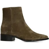 Manfield Grüne Veloursleder-Stiefeletten | Größe 39