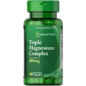 Puritan's Pride Dreifach-Magnesium-Komplex 400 mg 60 Kapseln mit schneller Freisetzung Puritans Pride