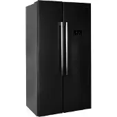 Bauknecht SBS C90 BL, Freistehend, Amerikanische Tür, Schwarz, 2 Tür(en), Pet Inox, An Tür