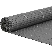 vidaXL Gartenzaun Doppelseitig Grau 1,8x3 m PVC